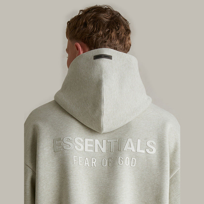 FOG Essentials Heavyweight Metallic Heat Transfer Pullover Hoodie – Spring 2025 American Streetwear