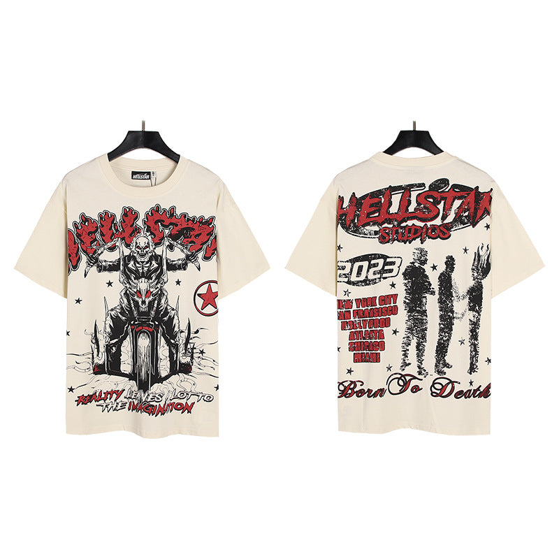 HELLSTAR Washed Vintage Graphic Tee — Unisex Oversized Streetwear