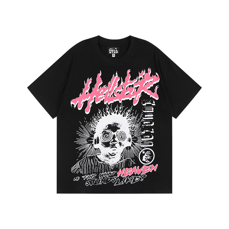 HELLSTAR Hip-Hop Graphic Letter Print Streetwear Oversized Cotton Tee