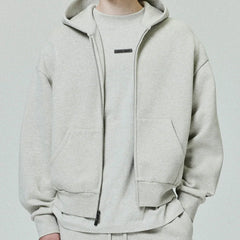 FOG Essentials Oversized Drop Shoulder Zip-Up Hoodie – Spring 2025 American Streetwear