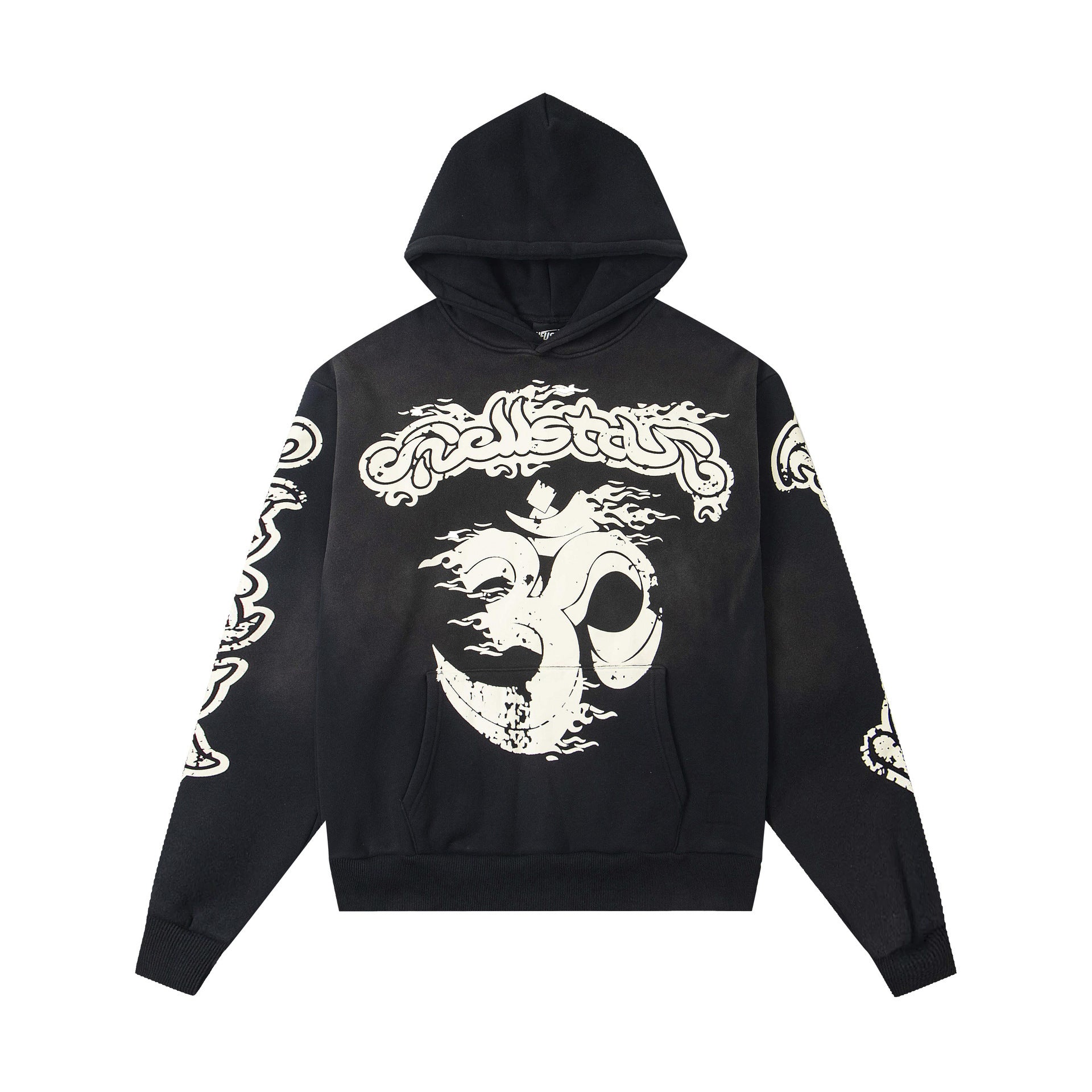 2025 Hellstar Streetwear Fleece-Lined Washed Zip-Up Hoodie – Unisex