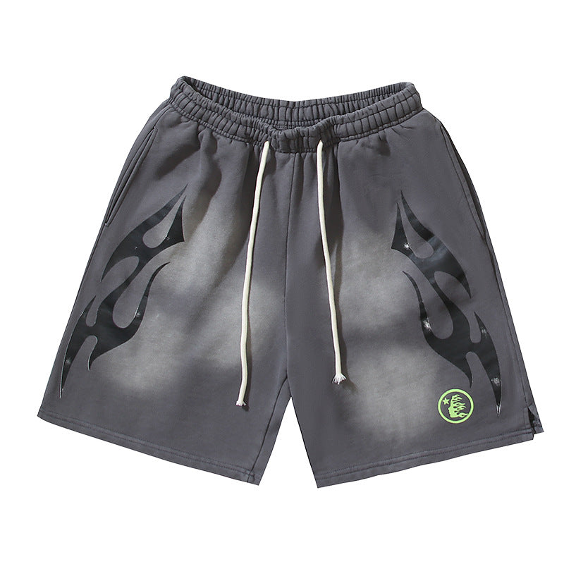 Hellstar NFC Washed Distressed Relaxed Shorts