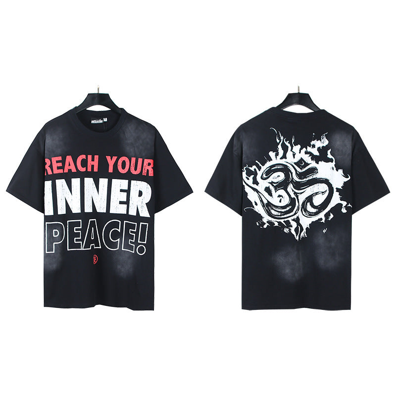 Vintage Washed Oversized Graphic Tee – Unisex American Streetwear