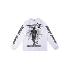 2025 Hellstar Streetwear Hip-Hop Long Sleeve Tee – Unisex