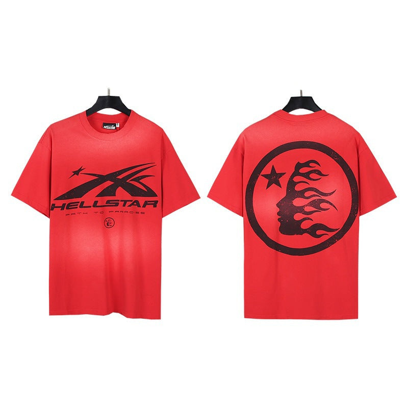 Hellstar Acid-Washed Graphic Tee & Shorts Set