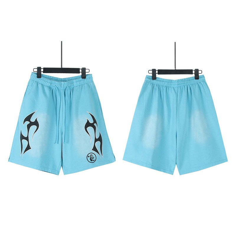 Hellstar Acid-Washed Graphic Tee & Shorts Set