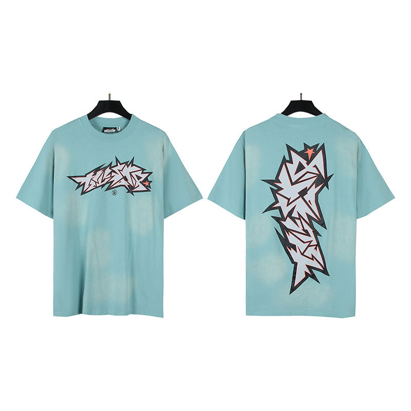 Vintage Washed Oversized Graphic Tee – Unisex American Streetwear