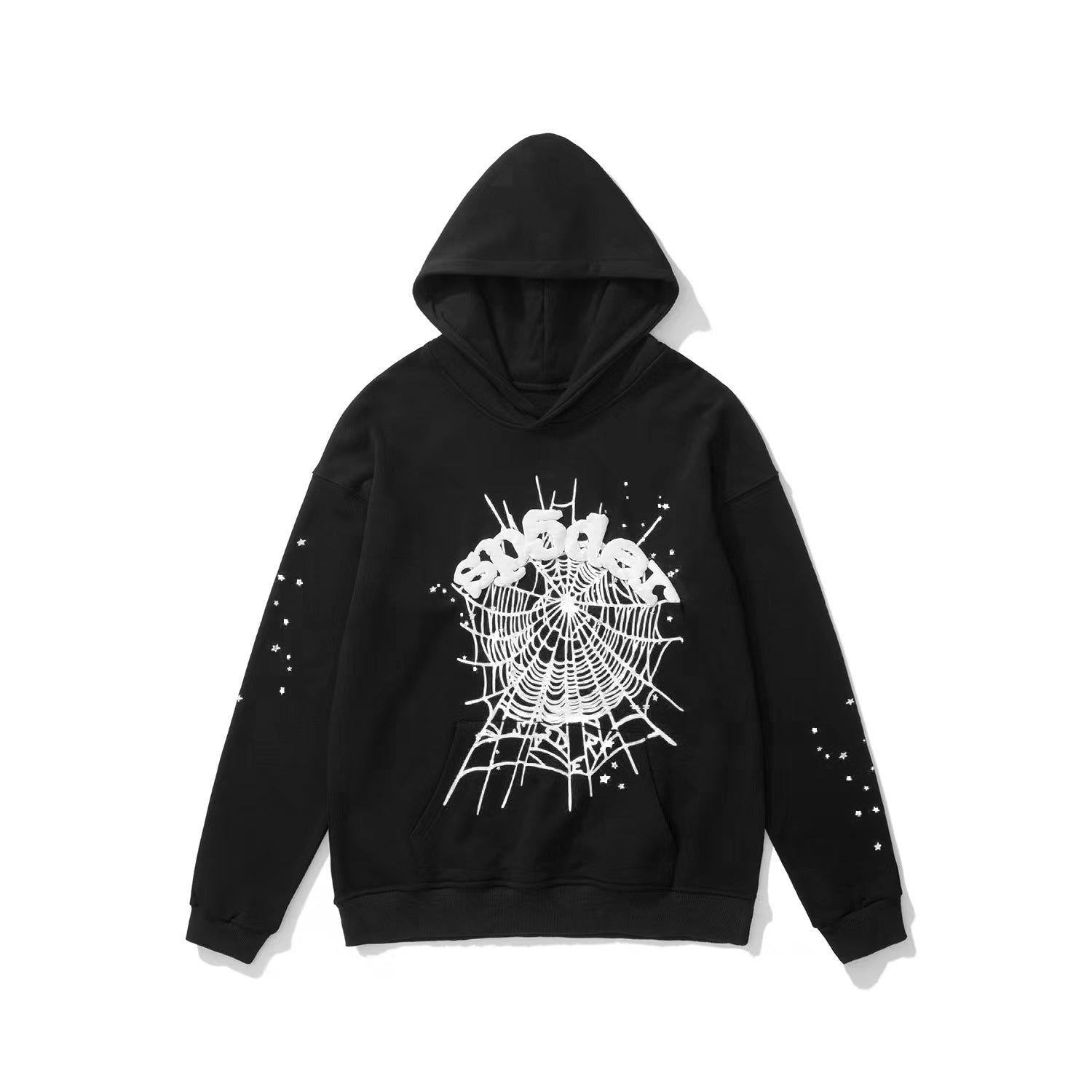 Sp5der 555555 Rhinestone Bubble Letter Spider Web Hoodie & Sweatpants