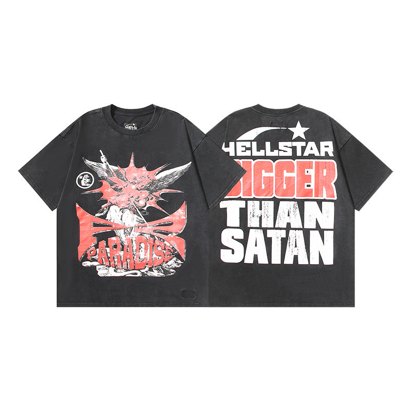 Vintage Washed Graphic Tee – Oversized Unisex Short Sleeve T-Shirt (Washed Black Series)