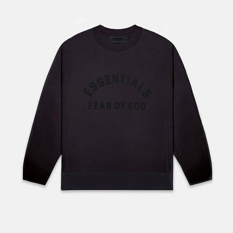 FOG Essentials Silicone Print Crewneck Long Sleeve T-Shirt – 2023SS Vintage American Streetwear