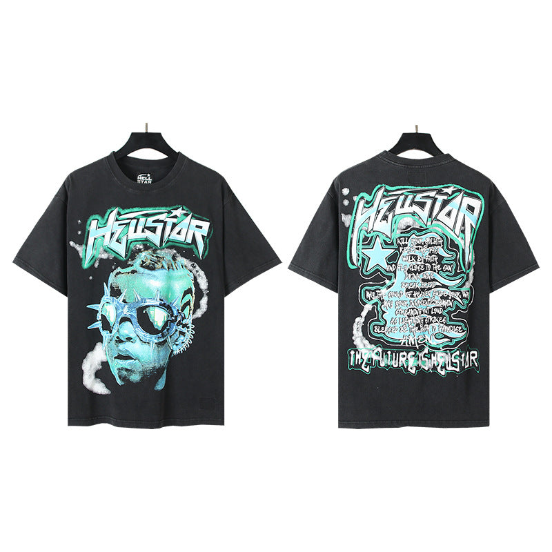 Vintage Washed Oversized Graphic Tee – Unisex American Streetwear
