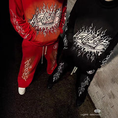 Hellstar Vintage Washed Oversized Hoodie & Sweatpants Set – Unisex American Streetwear