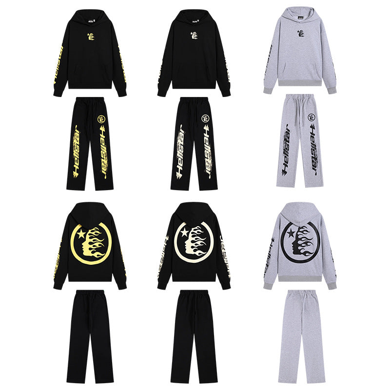 Hell Star Heavyweight Terry Tracksuit – Black Yellow, Black White & Grey Black
