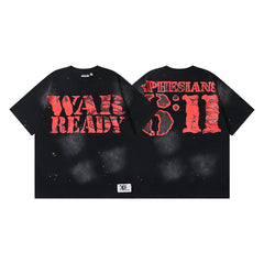 Vintage Washed Oversized Graphic Tee – Unisex American Streetwear