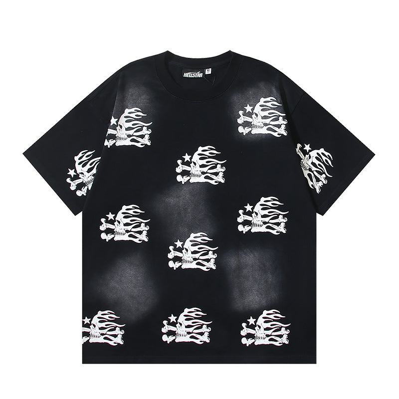 HELLSTAR Washed Vintage Graphic Tee — Unisex Oversized Streetwear
