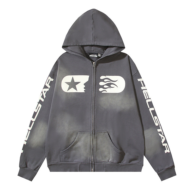HELLSTAR NFC Washed Vintage Oversized Hoodie — Unisex Streetwear