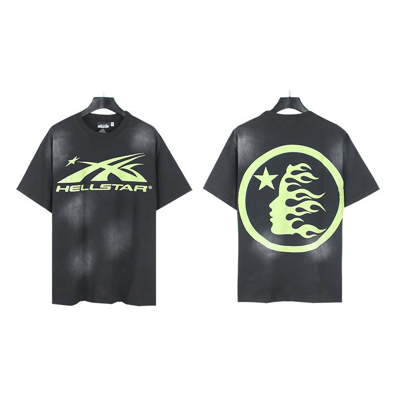 Hellstar Acid-Washed Graphic Tee & Shorts Set