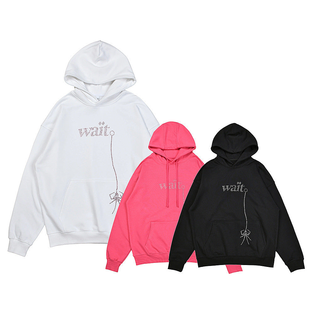 25ss High Quality SP5DER American Streetwear Rhinestone Foam Letter Spider Web Hoodie (Unisex)