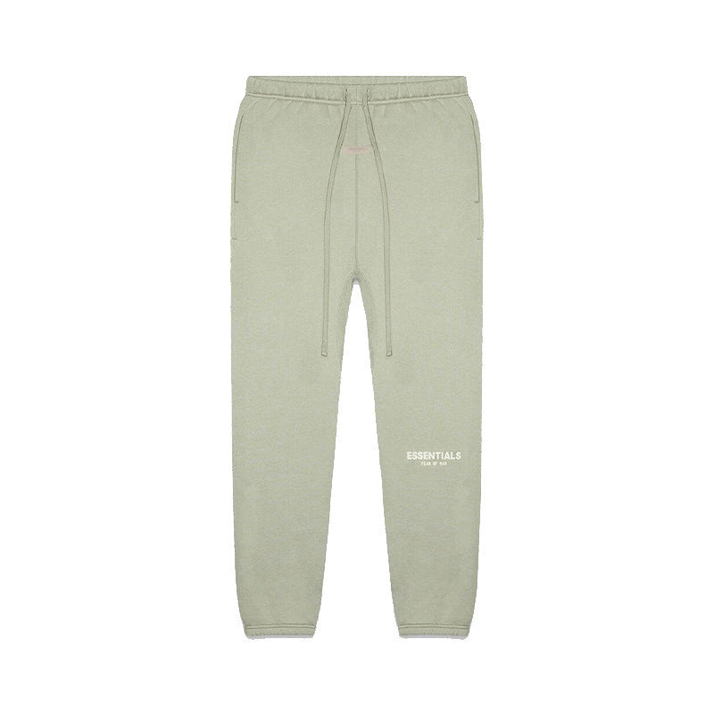 FOG Essentials White Flocked Print Fleece Sweatpants – 2022SS American Streetwear