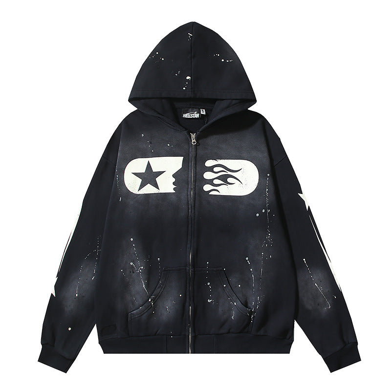 HELLSTAR NFC Washed Vintage Oversized Hoodie — Unisex Streetwear