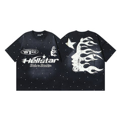 Vintage Washed Graphic Tee – Oversized Unisex Short Sleeve T-Shirt (Washed Black Series)