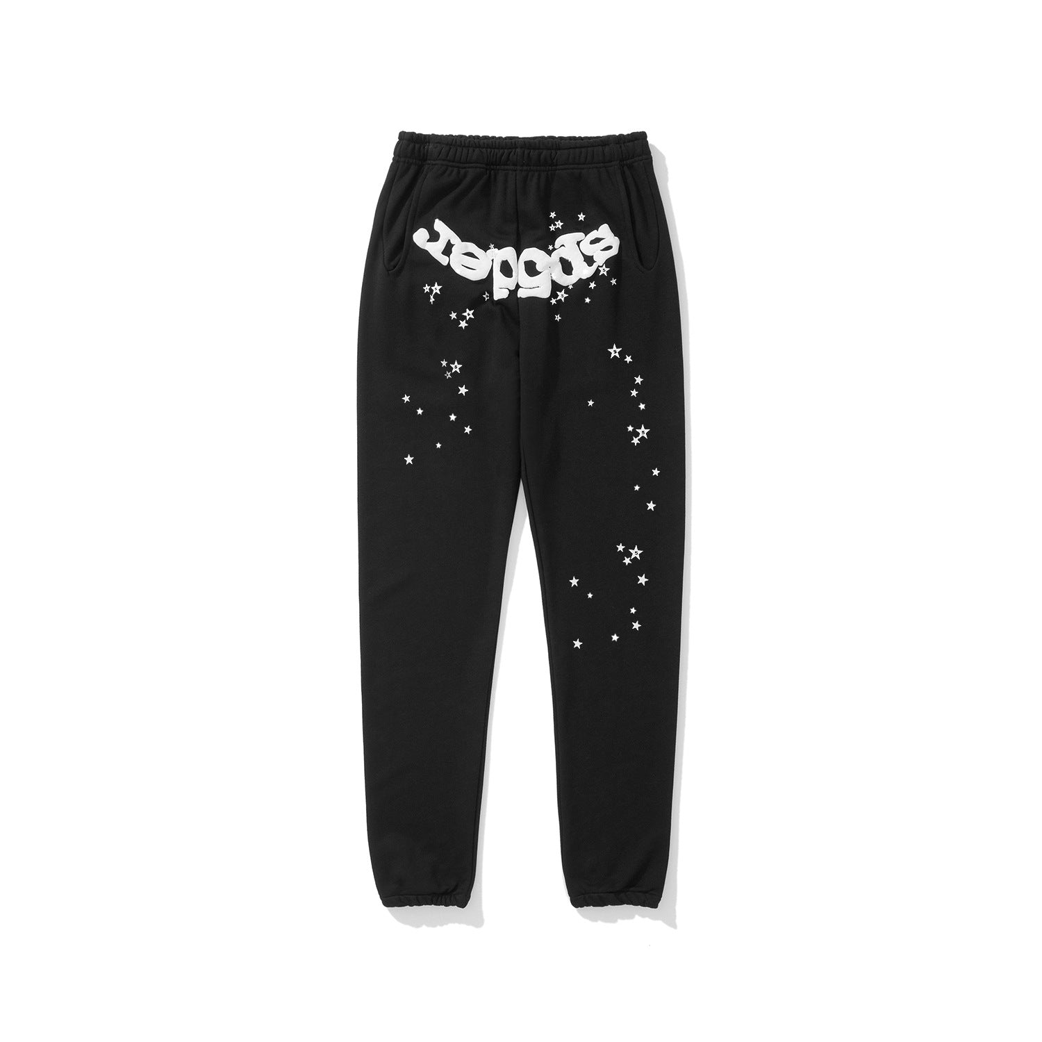 Sp5der 555555 Rhinestone Bubble Letter Spider Web Hoodie & Sweatpants
