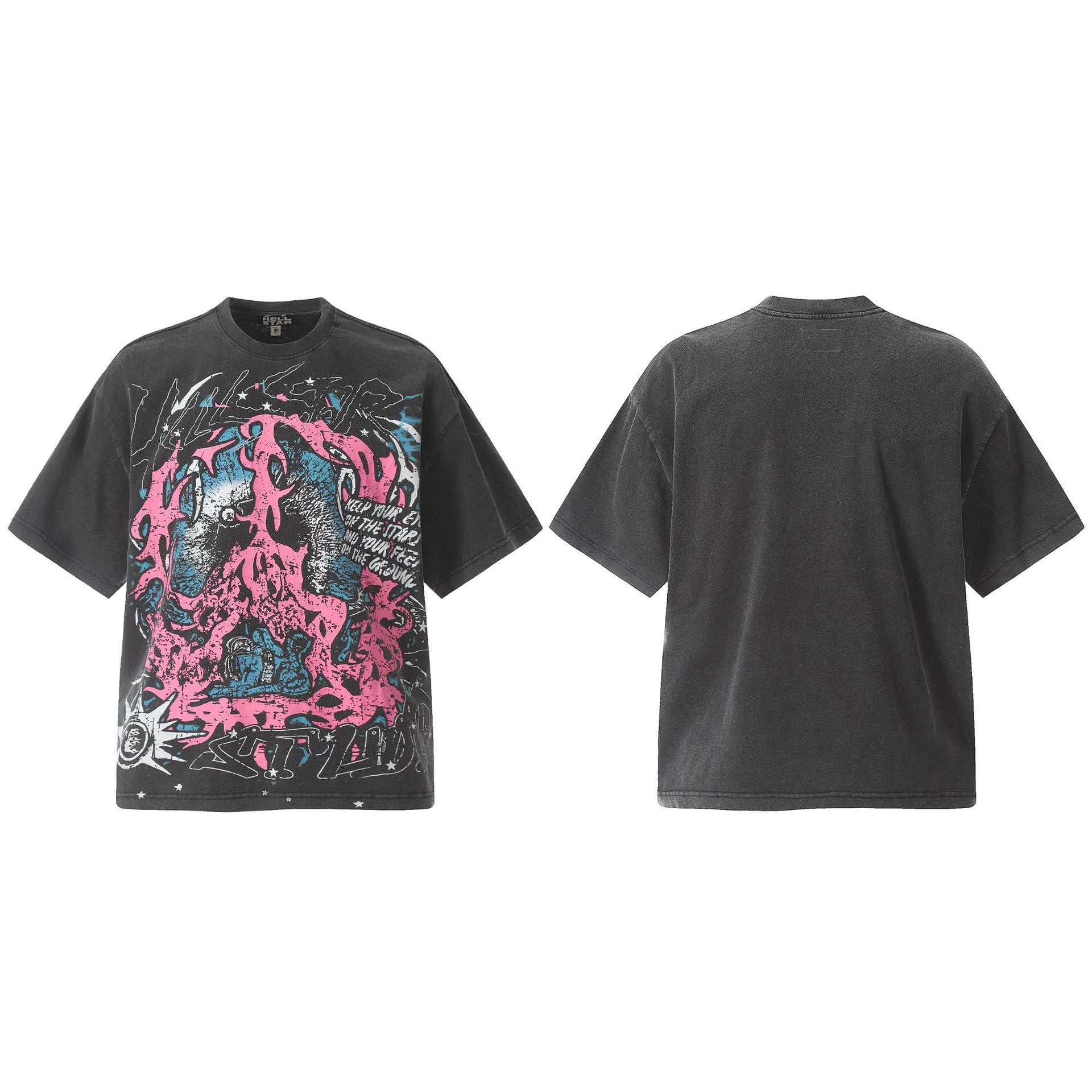 HELLSTAR Vintage Graphic Print Oversized Tee – Unisex Streetwear