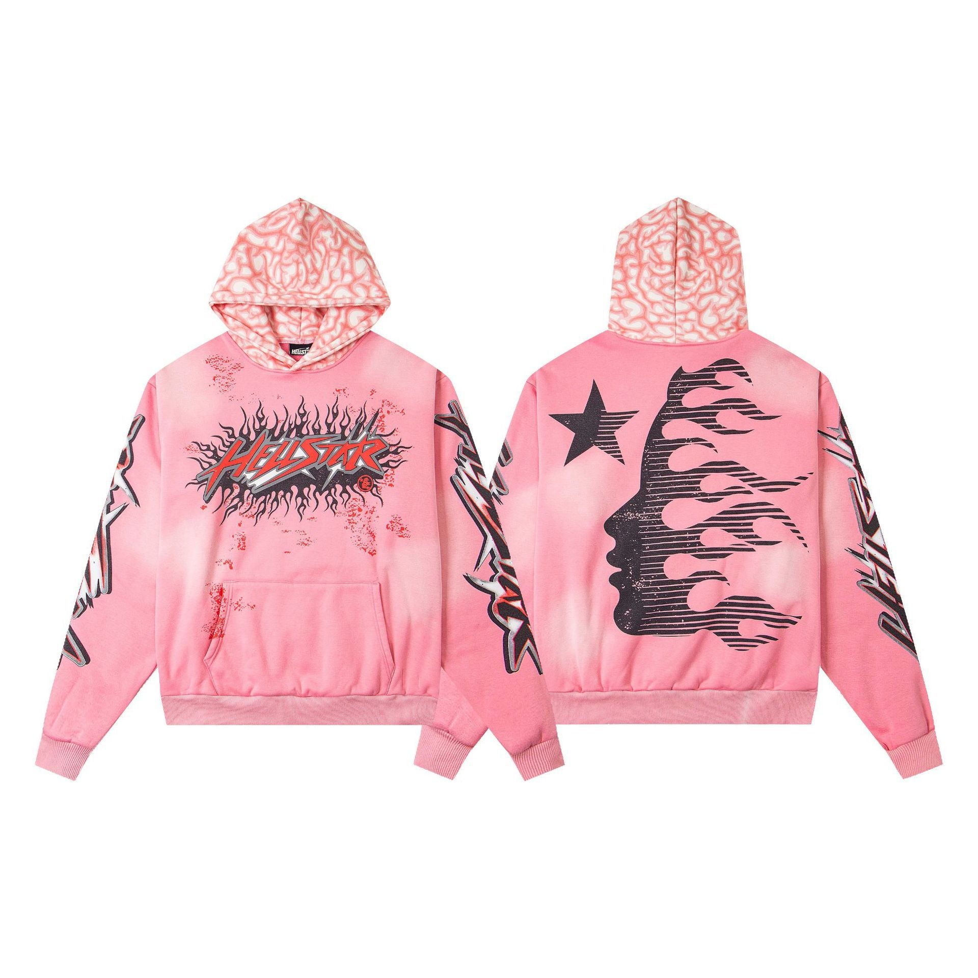 2025 Hellstar Streetwear Fleece-Lined Washed Zip-Up Hoodie – Unisex