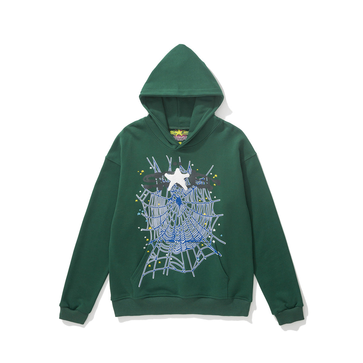 Sp5der 555555 Rhinestone Bubble Letter Spider Web Hoodie & Sweatpants
