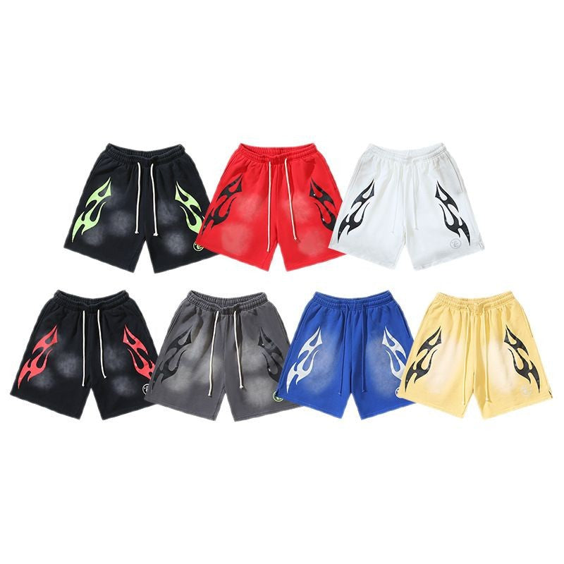 Hellstar NFC Washed Distressed Relaxed Shorts