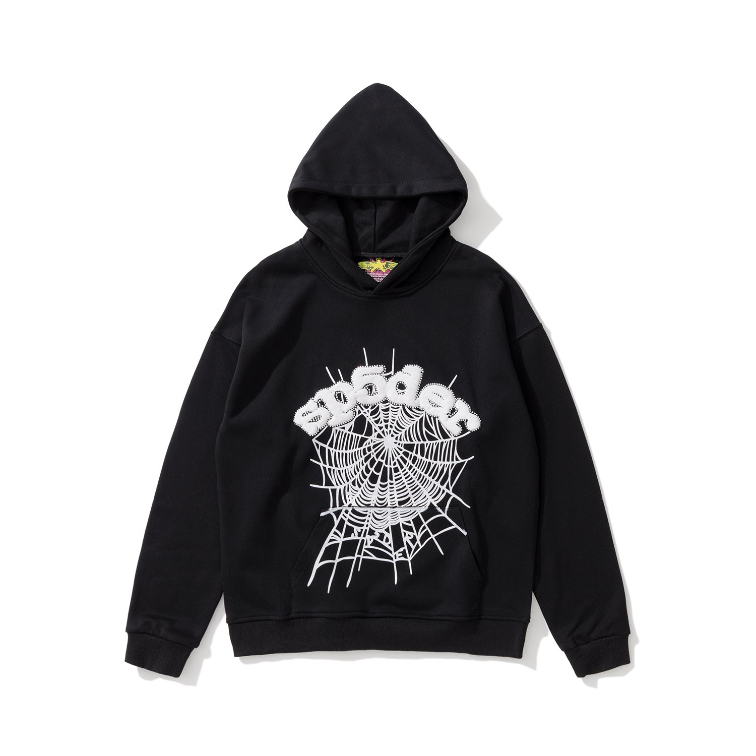 Sp5der 555555 Rhinestone Bubble Letter Spider Web Hoodie & Sweatpants