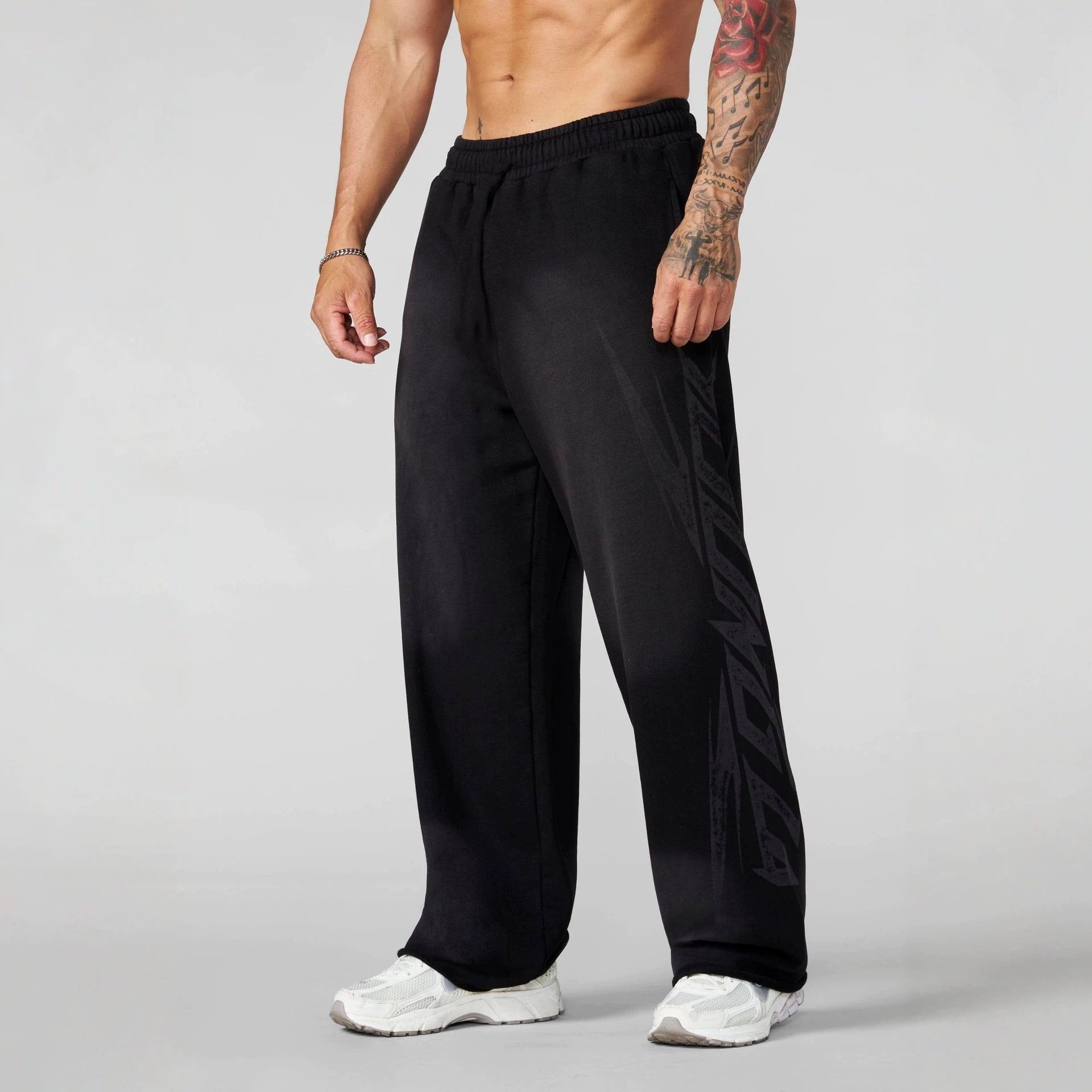 YOUNGLA Men's Graphic Training Joggers – Muscle Fit Workout Pants