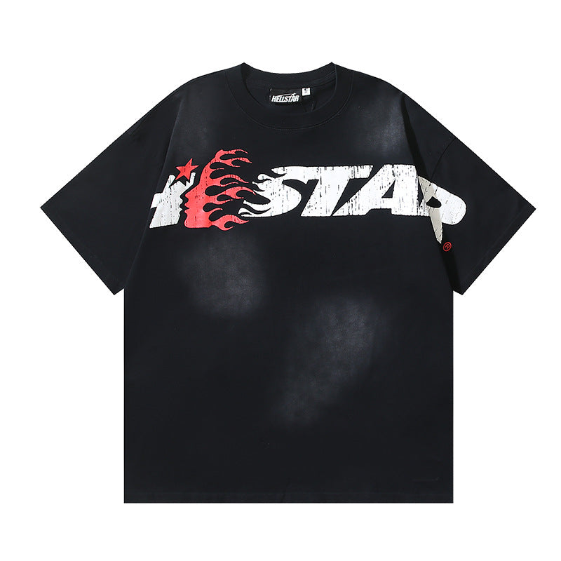 HELLSTAR Washed Vintage Graphic Tee — Unisex Oversized Streetwear