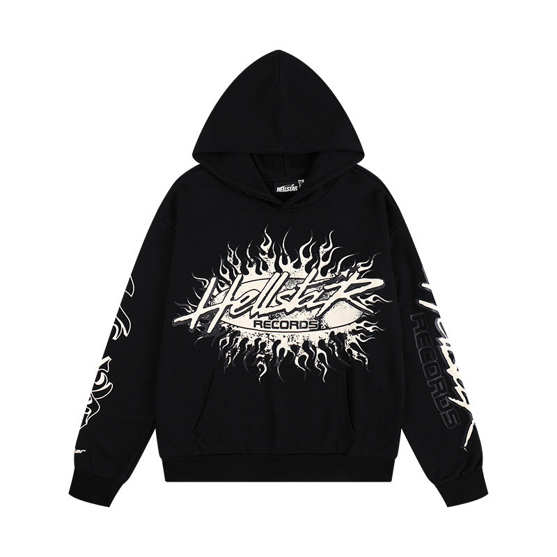 HELLSTAR 25SS American Streetwear Heavyweight Terry Graphic Hoodie & Sweatpants Set