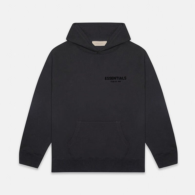 FOG Essentials Front & Back Flocked Logo Pullover Hoodie – 2022SS Unisex American Streetwear