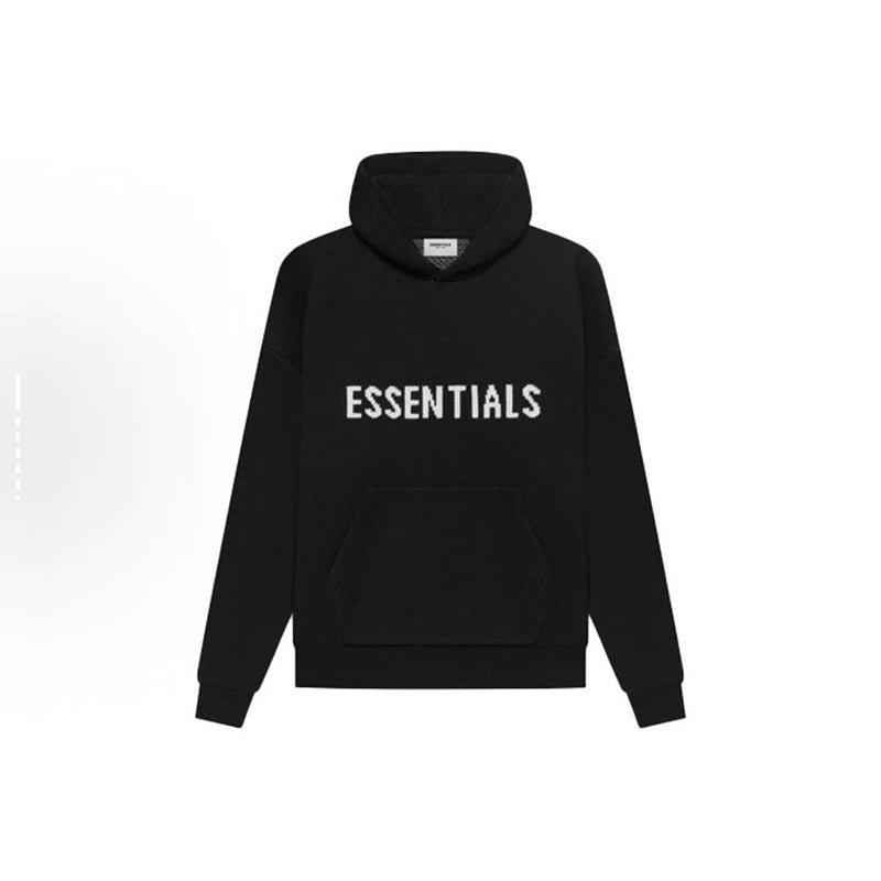 FOG Essentials Jacquard Knit Heavyweight Pullover Hoodie Sweater – American Vintage Streetwear