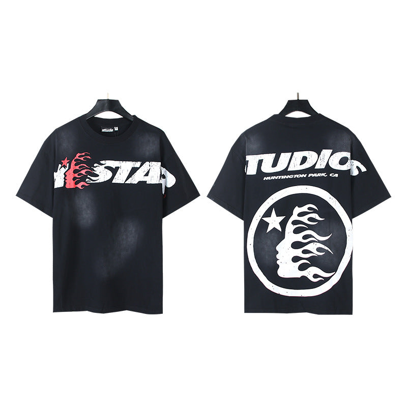 Vintage Washed Oversized Graphic Tee – Unisex American Streetwear