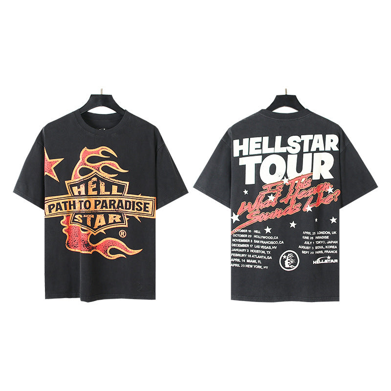 Vintage Washed Oversized Graphic Tee – Unisex American Streetwear