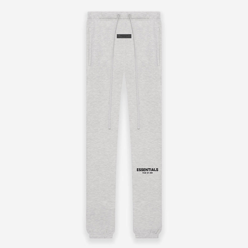 FOG Essentials Black Flocked Print Fleece Sweatpants – 2022S American Streetwear