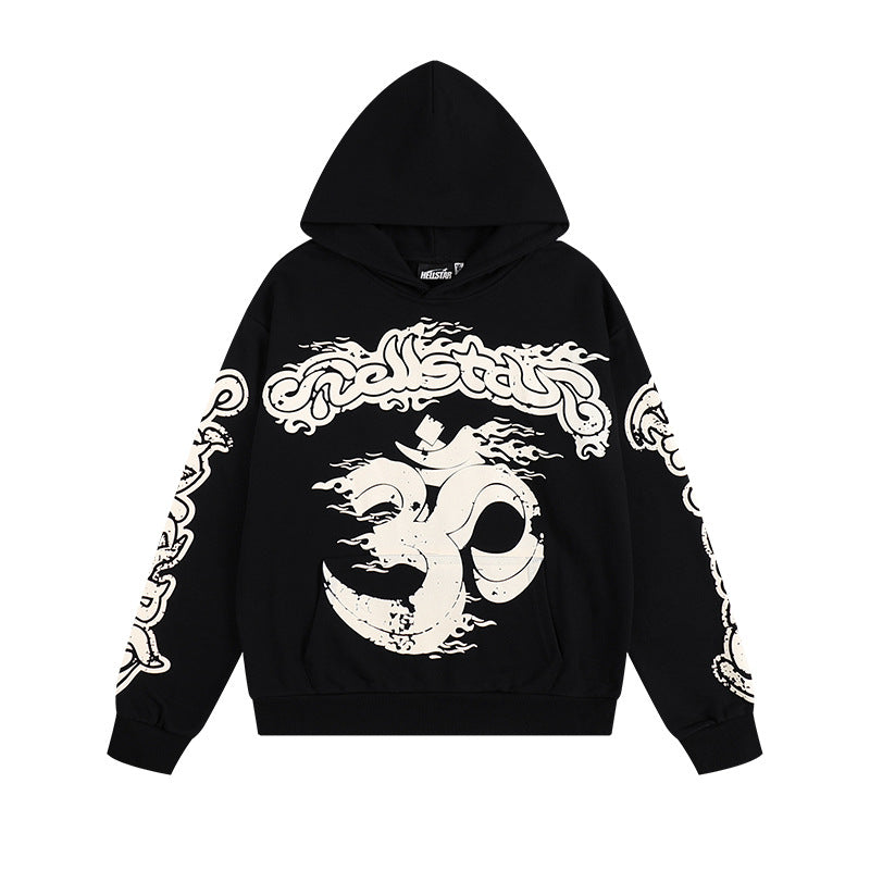 HELLSTAR 25SS American Streetwear Heavyweight Terry Graphic Hoodie & Sweatpants Set