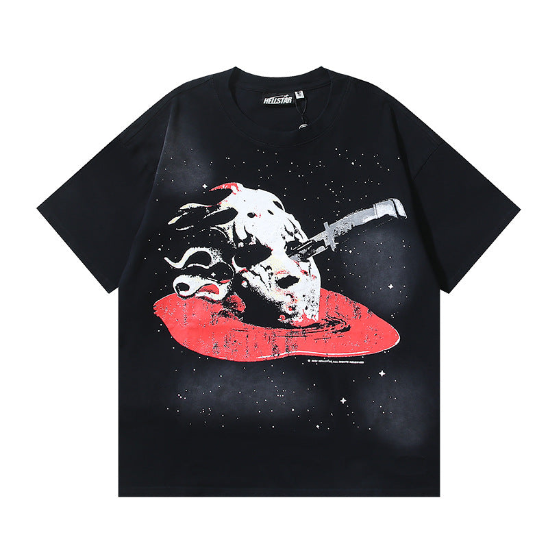 HELLSTAR Washed Vintage Graphic Tee — Unisex Oversized Streetwear