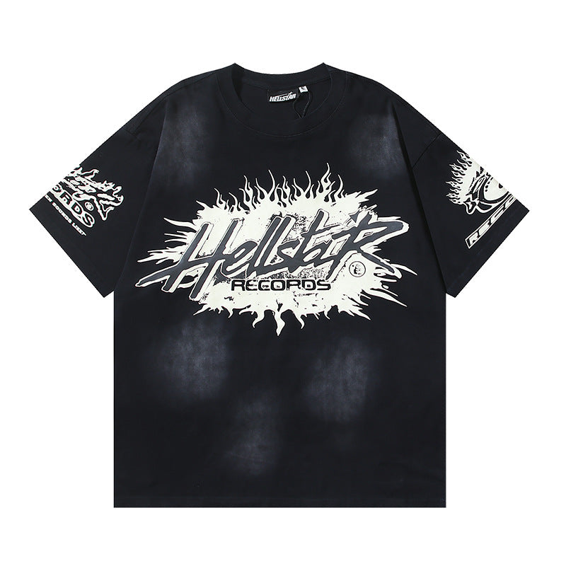 HELLSTAR Washed Vintage Graphic Tee — Unisex Oversized Streetwear