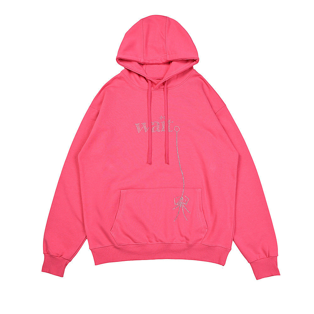 25ss High Quality SP5DER American Streetwear Rhinestone Foam Letter Spider Web Hoodie (Unisex)
