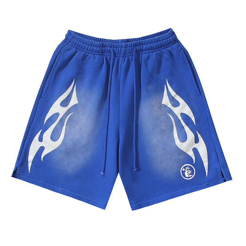 Hellstar NFC Washed Distressed Relaxed Shorts