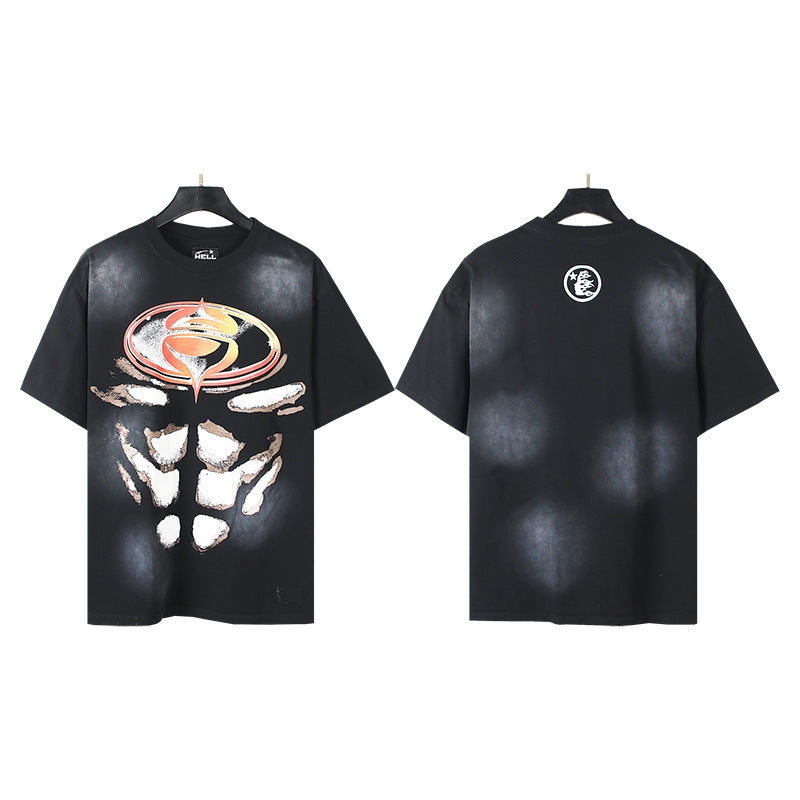 Vintage Washed Oversized Graphic Tee – Unisex American Streetwear