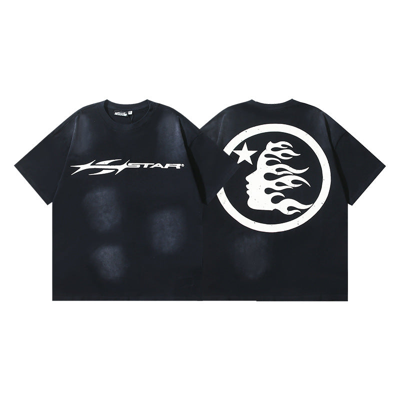 Vintage Washed Oversized Graphic Tee – Unisex American Streetwear