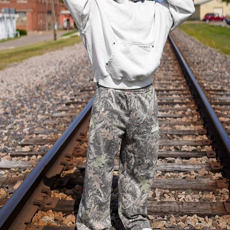 Men's Camo Stretch Straight Leg Joggers – Breathable Athletic Pants