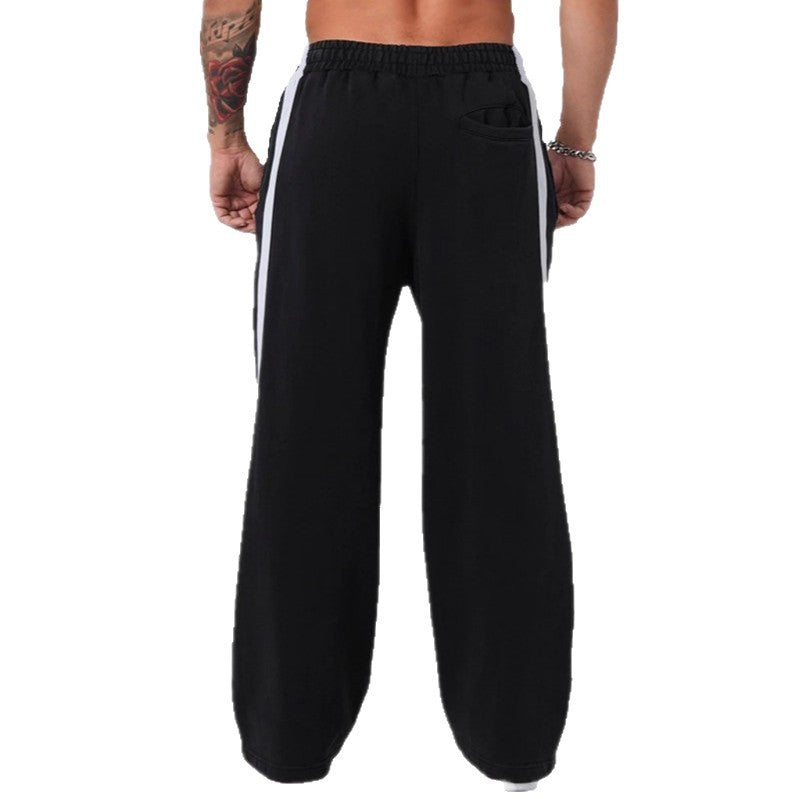 YOUNGLA Men's Camo Stripe Straight Leg Pants – Relaxed Fit Athletic Joggers