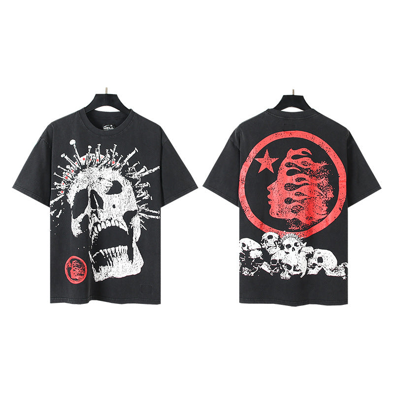 Vintage Washed Oversized Graphic Tee – Unisex American Streetwear
