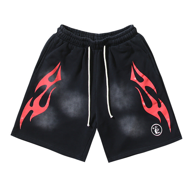 Hellstar NFC Washed Distressed Relaxed Shorts